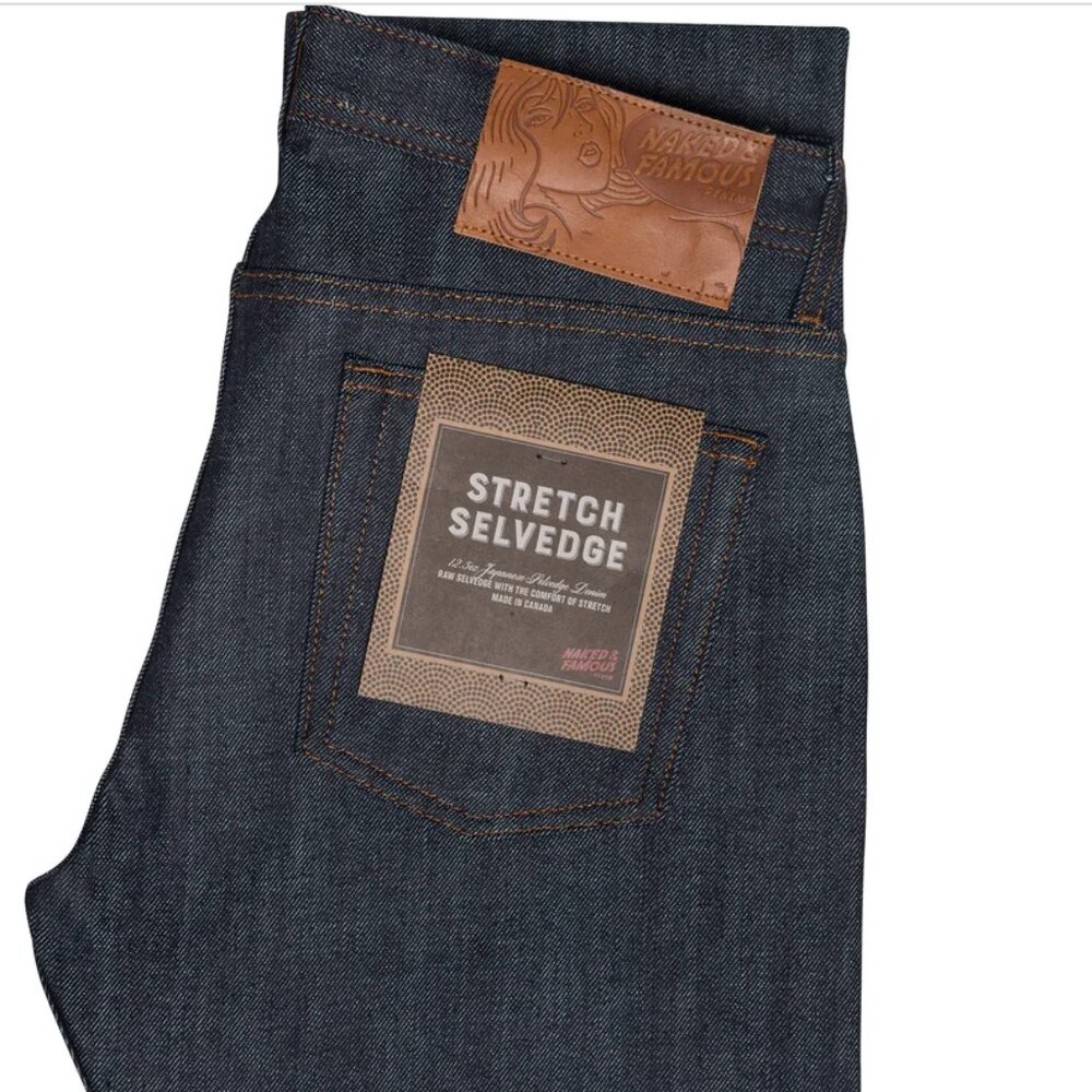 NAKED AND FAMOUS - WEIRD GUY STRETCH SELVEDGE SIZE 33